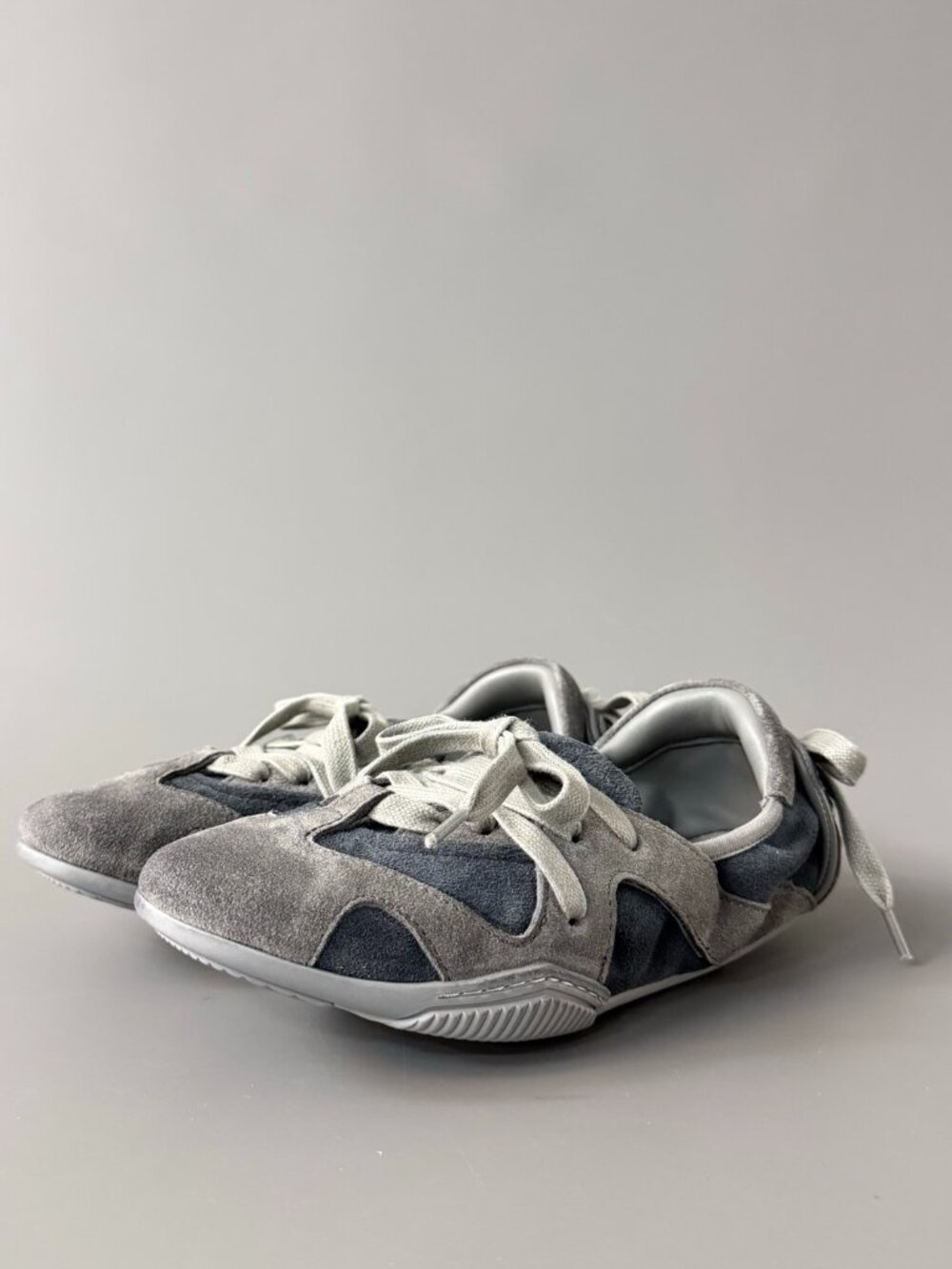 Acne Studios Silver Crinkled Ballet-Style German Army Trainers - Picture 2 of 9